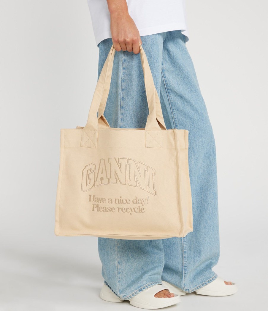 Accessories Ganni | Large Shopper Bag In Buttercream