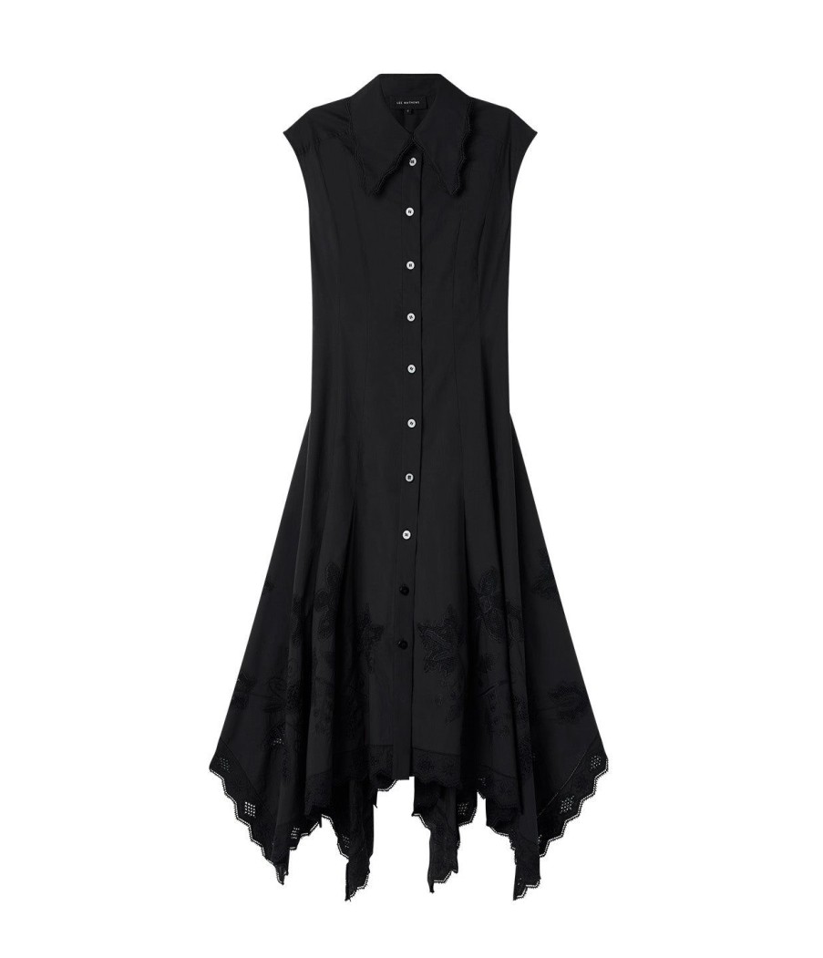 Clothing Lee Mathews | Victoria Button-Up Dress In Black