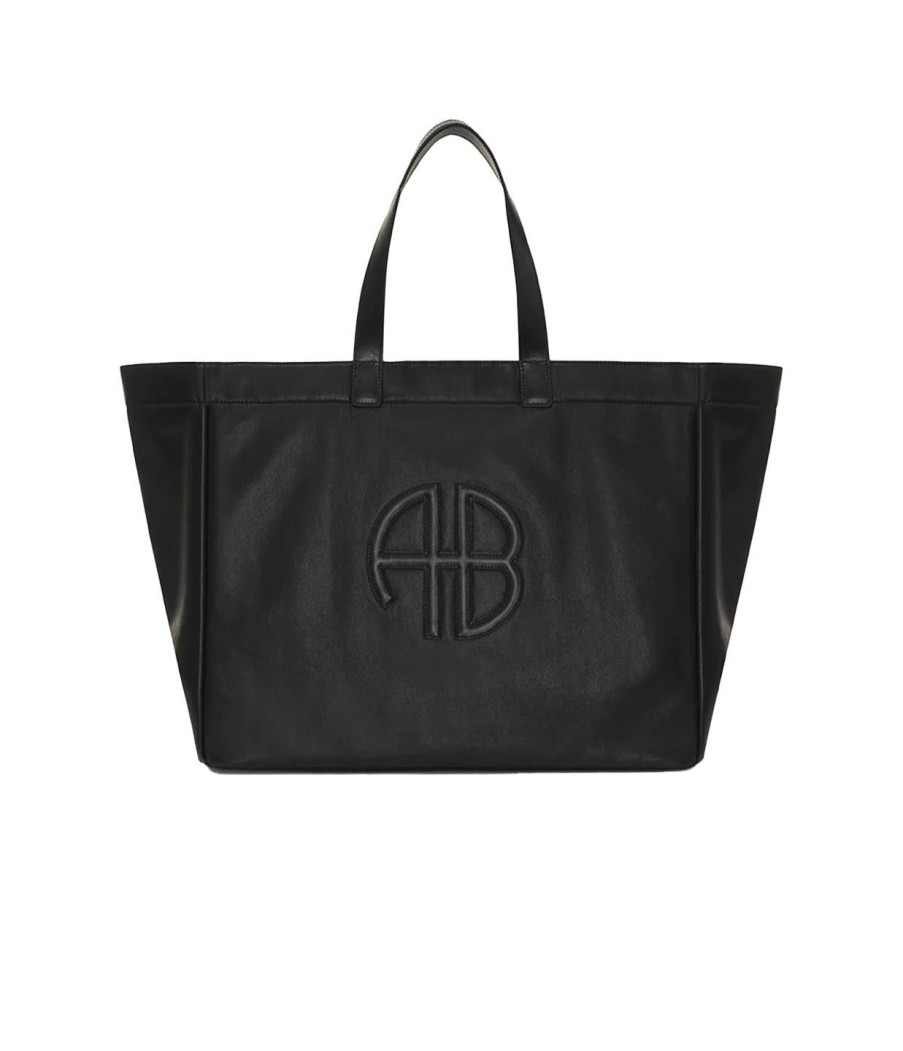 Accessories Anine Bing | Large Rio Tote In Black Leather