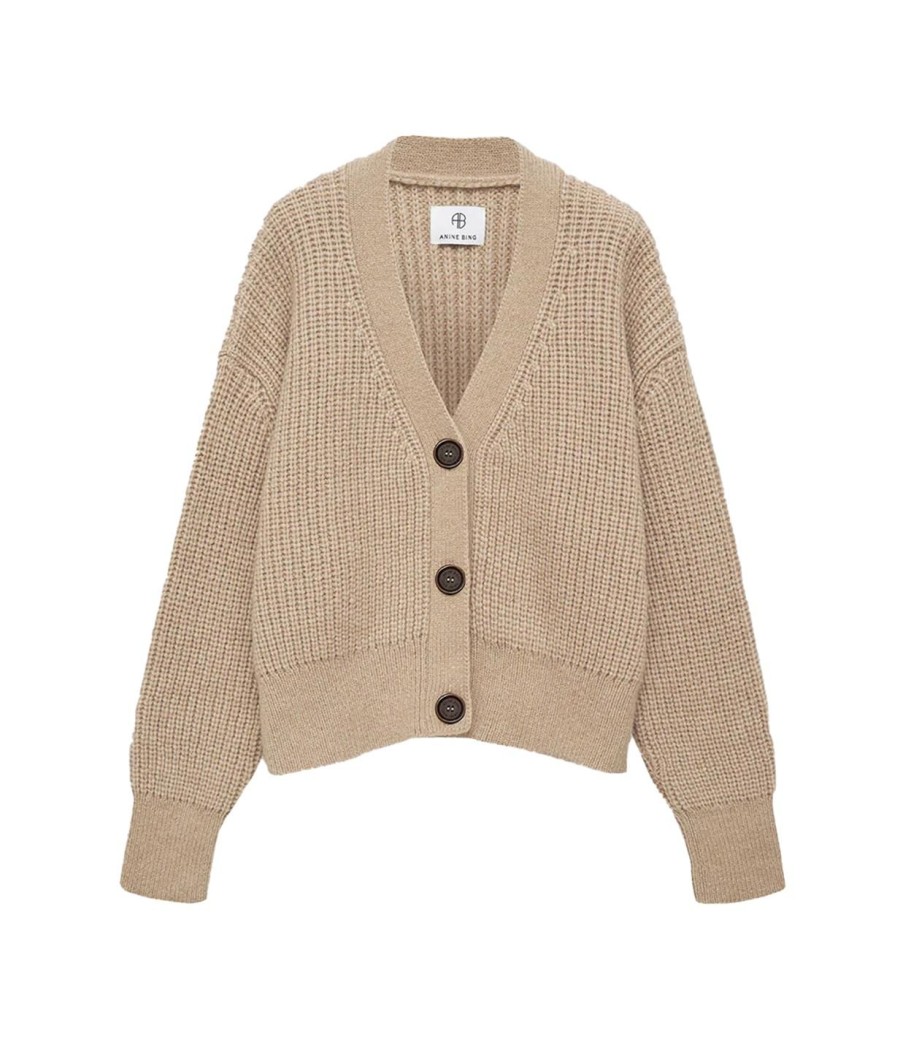 Clothing Anine Bing | Maxwell Wool Cardigan In Camel