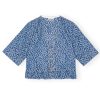 Clothing Ganni | Jacquard Denim Flounce Blouse In Mid Blue Stone