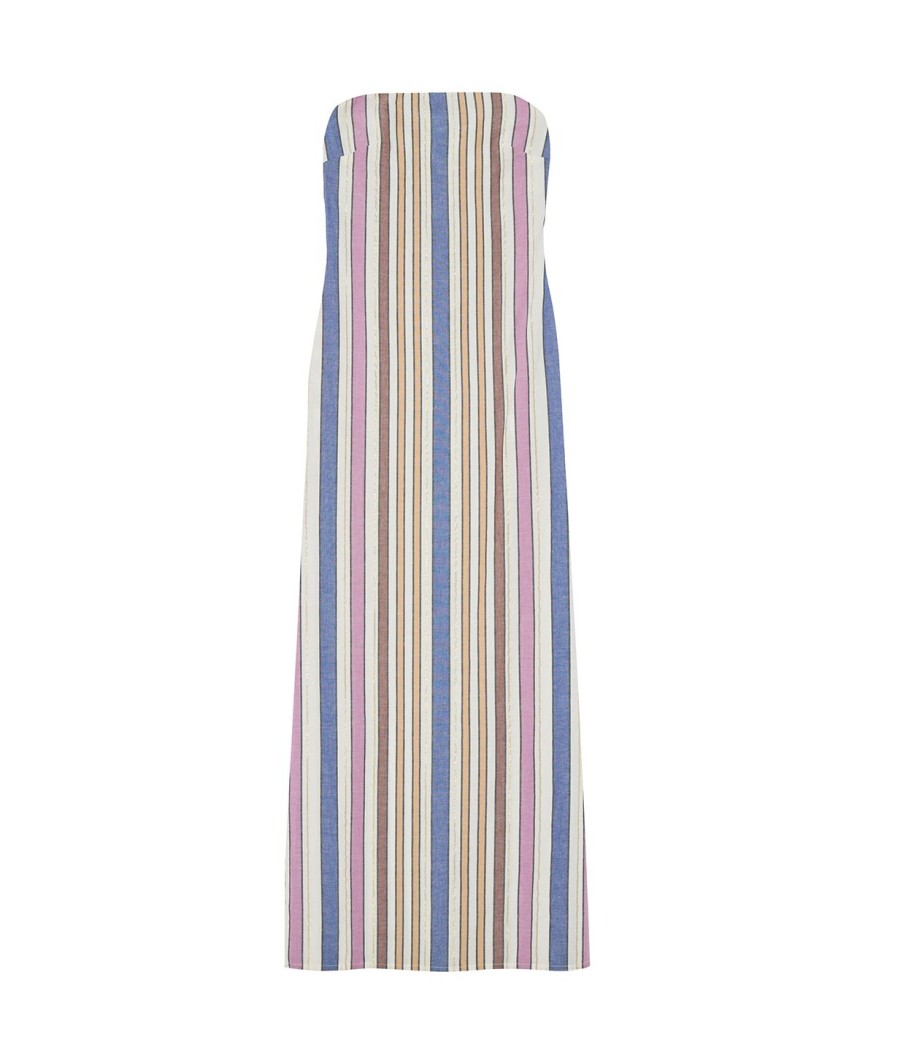 Clothing Ilio nema | Dione Strapless Maxi Dress In Naxos Stripe