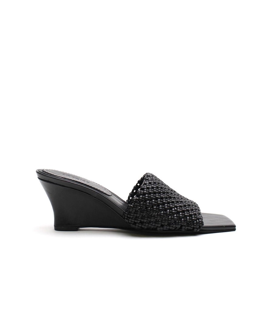 Shoes La Tribe | Braided Wedge Heel In Black