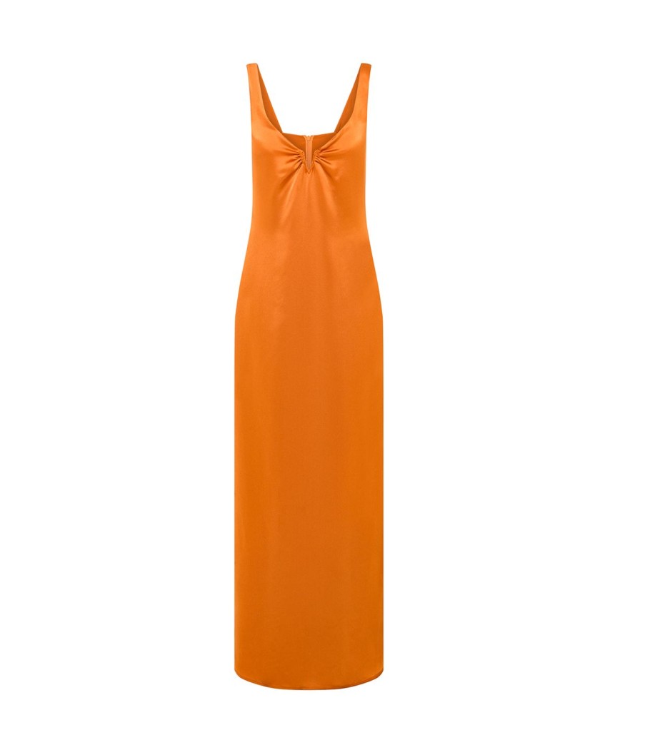 Clothing Anna Quan | Liliana Midi Dress In Kumquat