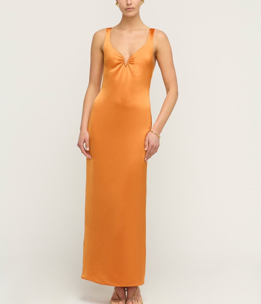 Clothing Anna Quan | Liliana Midi Dress In Kumquat