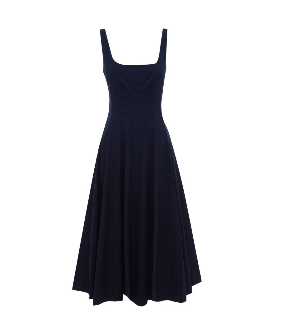 Clothing Staud | Wells Dress In Navy