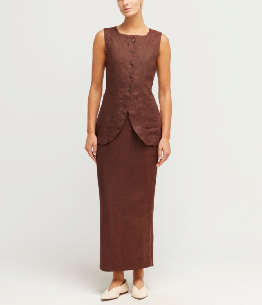 Clothing Posse | Emma Pencil Skirt In Chocolate