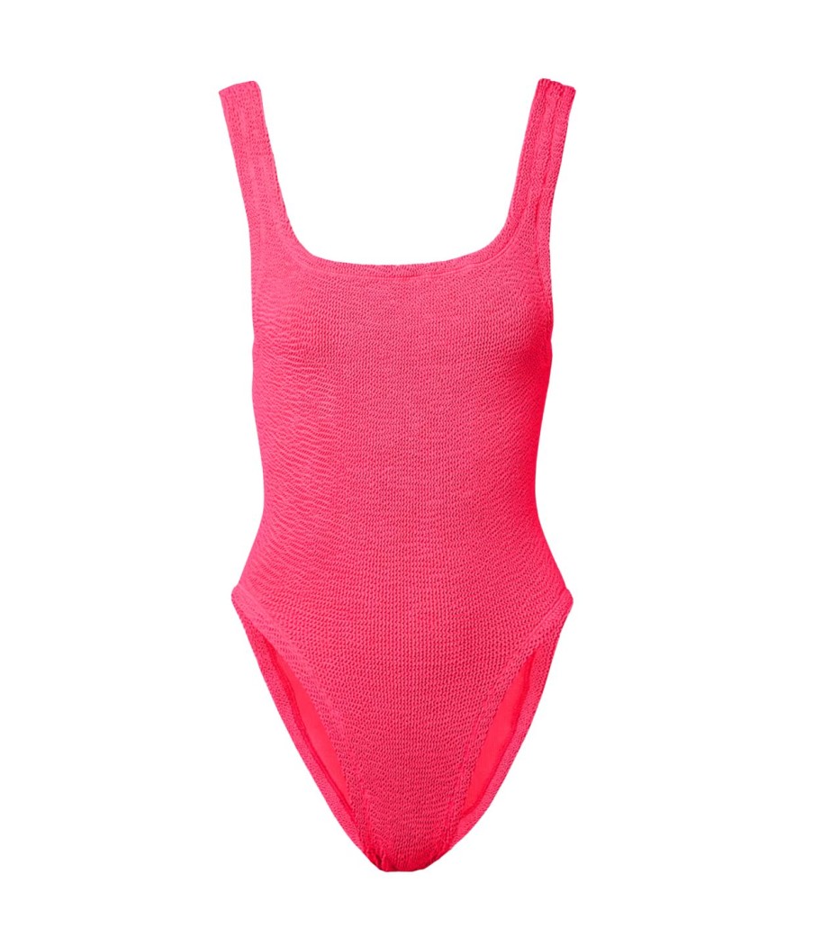 Clothing Hunza G | Square Neck Swimsuit In Hot Pink