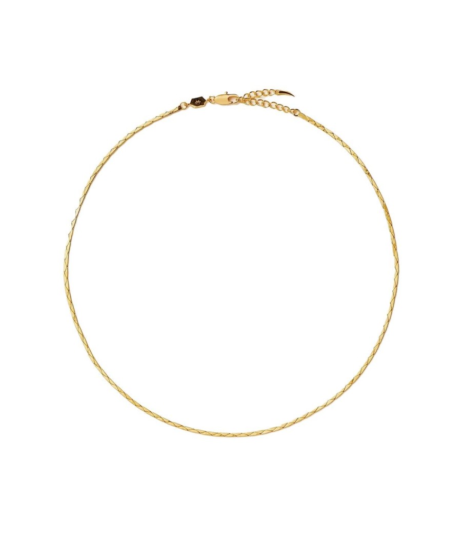 Accessories Missoma | Lucy Williams X Missoma Textured Snake Chain Necklace In Gold