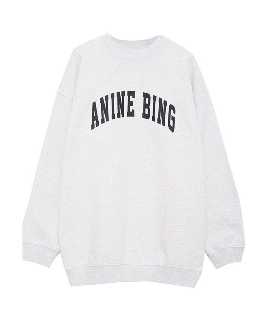 Clothing Anine Bing | Tyler Sweatshirt In Heather Grey With Black