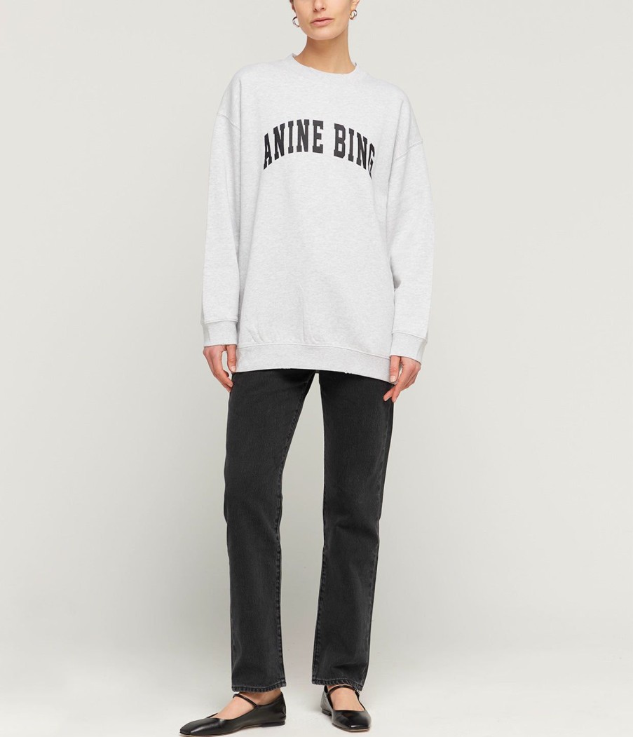 Clothing Anine Bing | Tyler Sweatshirt In Heather Grey With Black