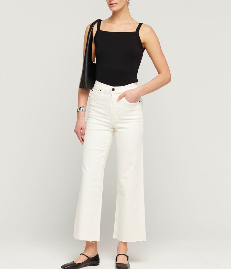 Clothing SLVRLAKE | Grace High Rise Wide Leg Crop In White