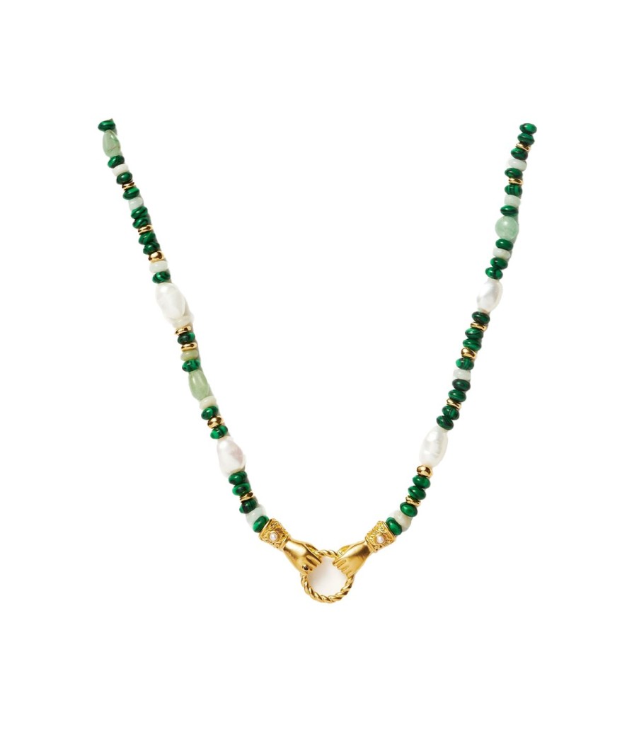 Accessories Missoma | Harris Reed X Missoma In Good Hands Beaded Necklace In Gold And Green