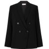 Clothing Vince | Crepe Double Breasted Blazer In Black