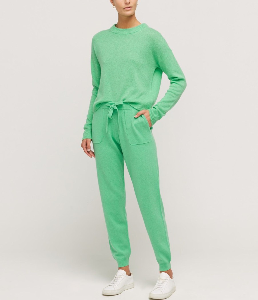 Clothing Allude | Wool And Cashmere Track Pant In Apple Green