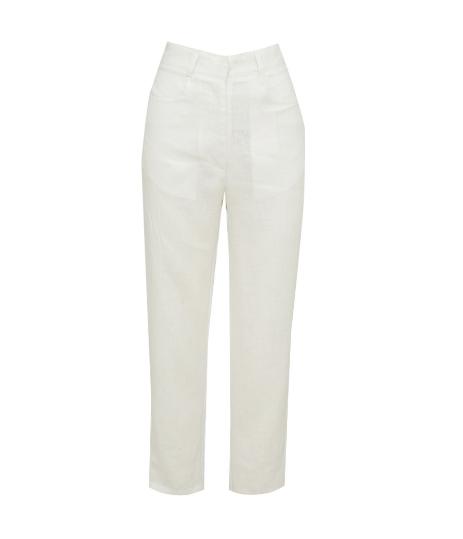 Clothing Albus Lumen | Straight Leg Tailored Pants In White