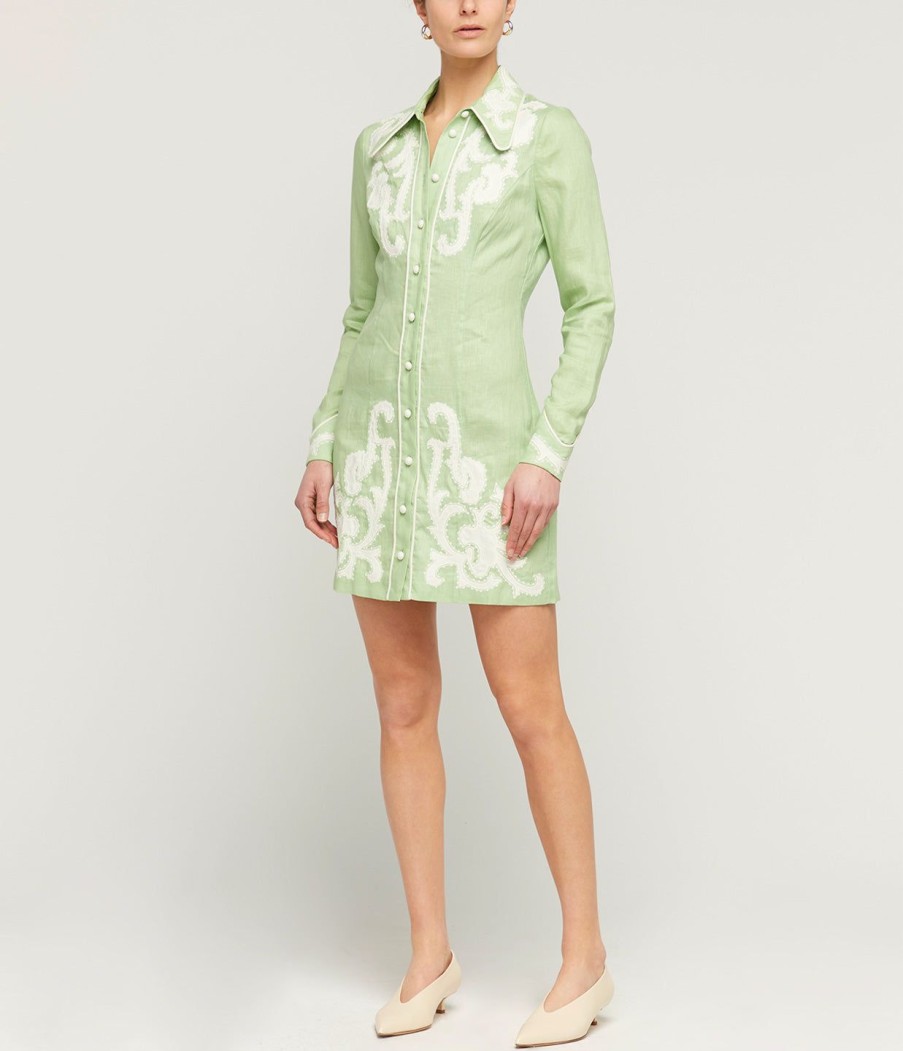 Clothing Alemais | Ruby Applique Mini Dress In Mint