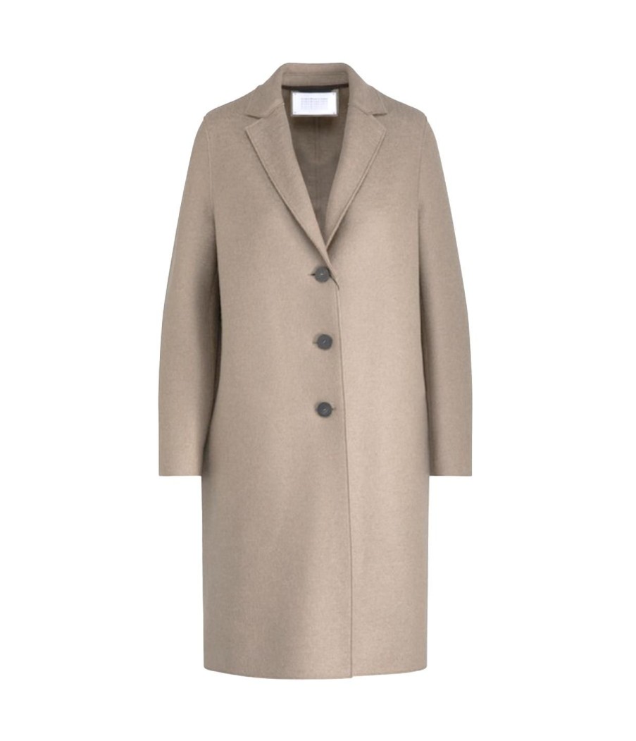 Clothing Harris Wharf London | Pressed Wool Overcoat In Almond