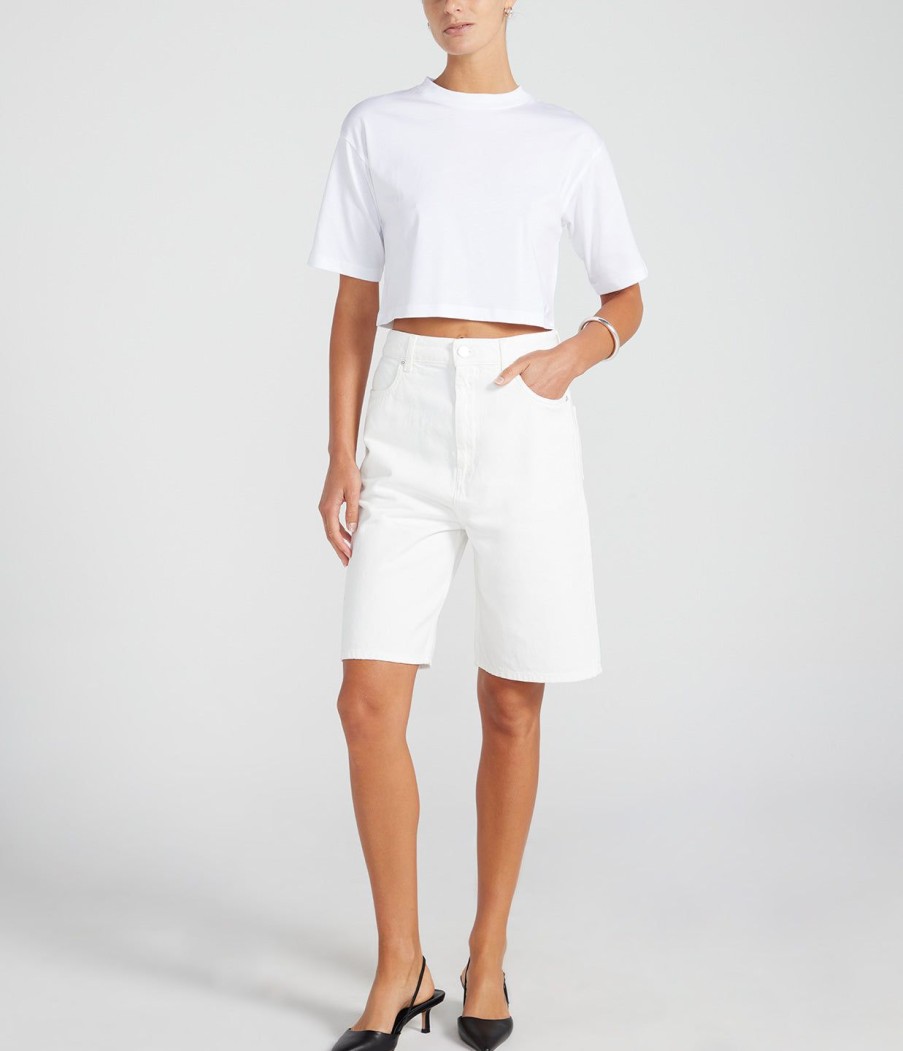 Clothing Loulou Studio | Isu Denim Shorts In Ivory