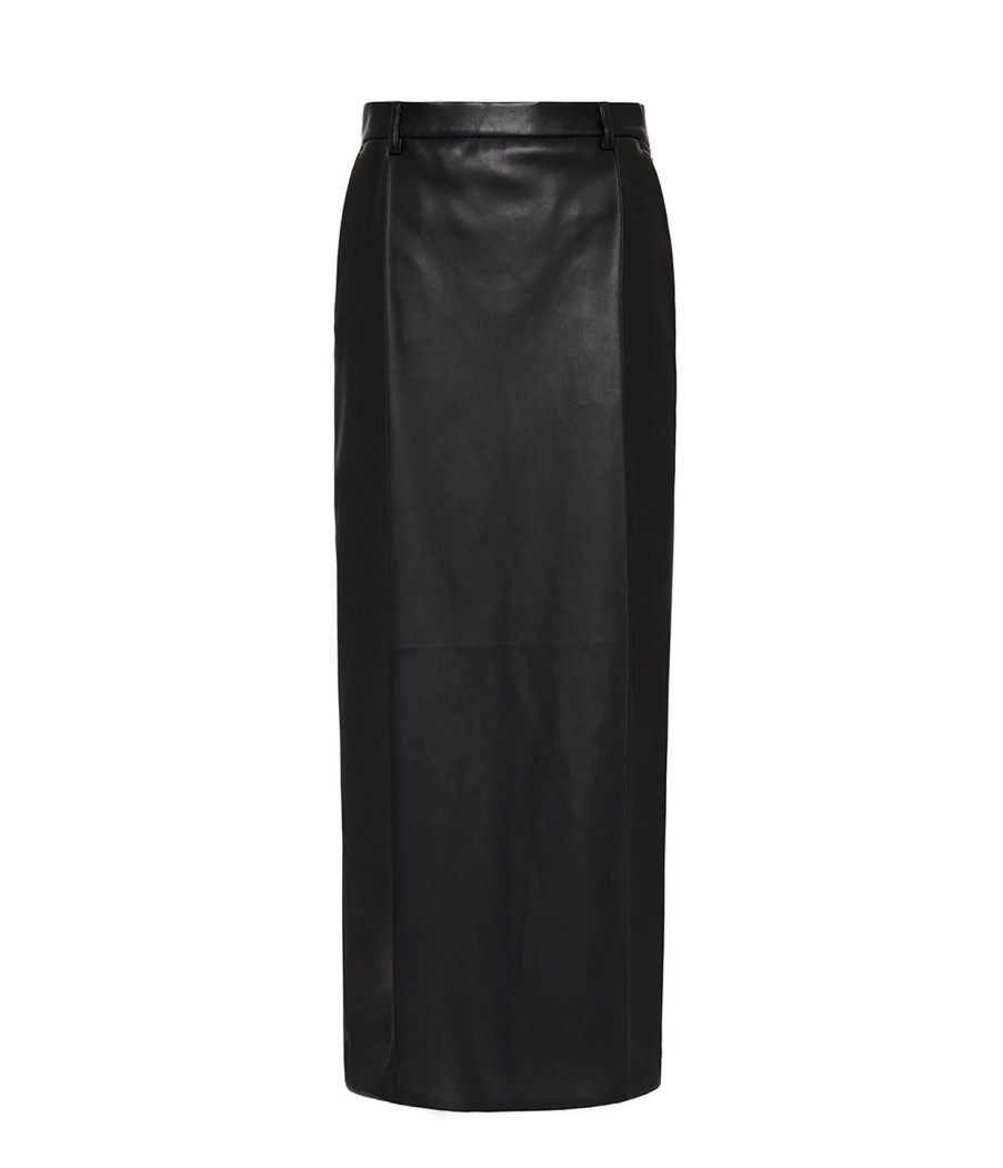 Clothing Esse Studios | Classico Leather Midi Skirt In Black