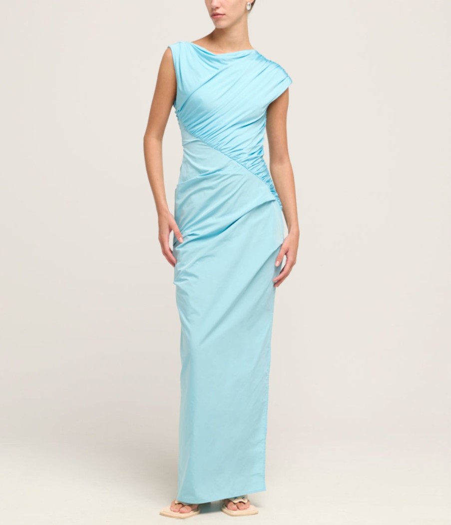 Clothing Paris Georgia | Kaya One Shoulder Dress In Iris Blue