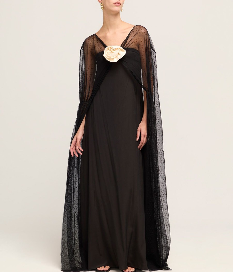 Clothing Bernadette | Delphine Sheer Maxi Dress In Black