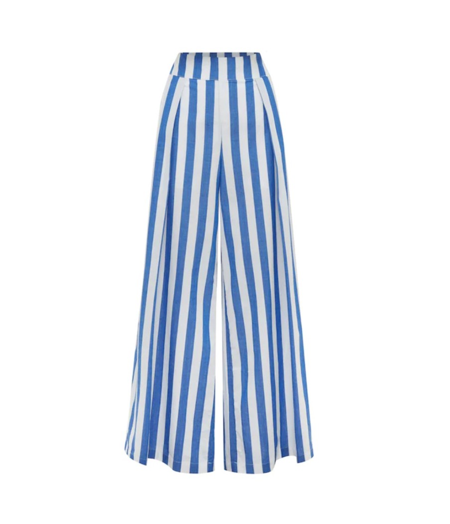 Clothing Bird and Knoll | Darcy Palazzo Pant In Aegean Stripe