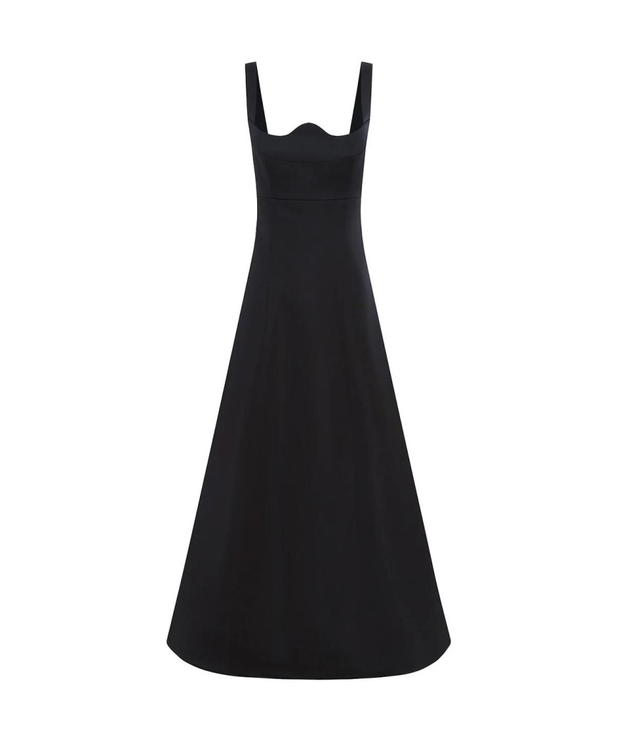 Clothing Leo Lin | Odette Midi Dress In Ebony