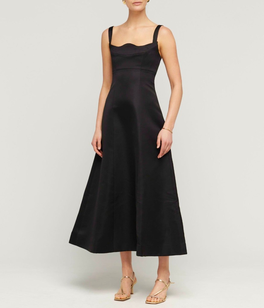 Clothing Leo Lin | Odette Midi Dress In Ebony