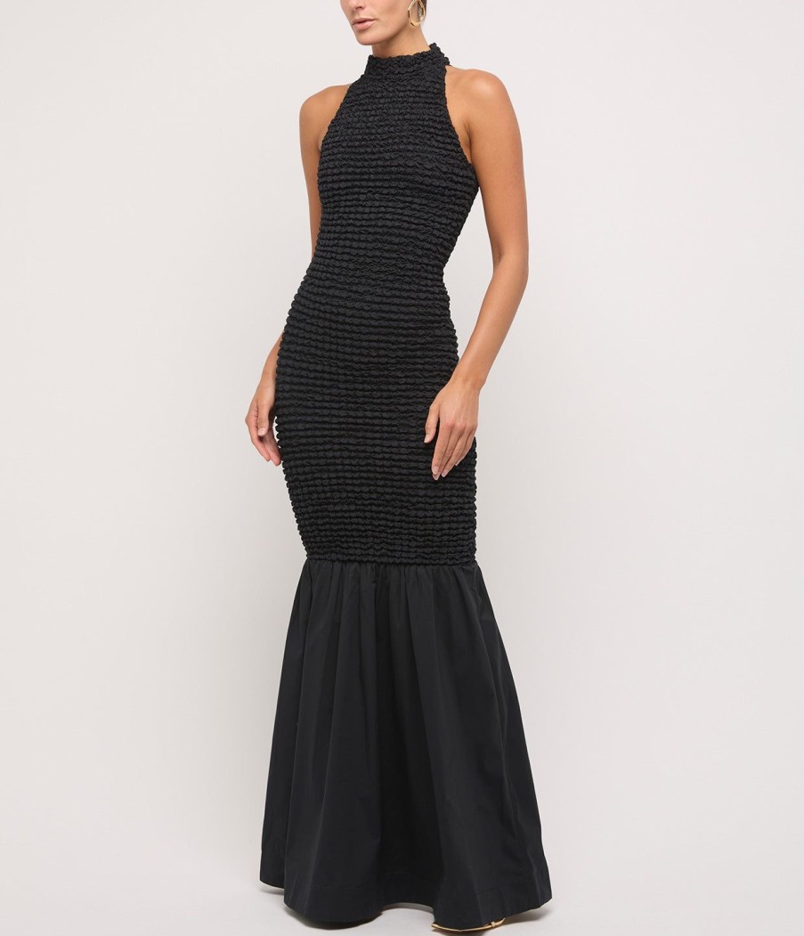 Clothing Staud | Kiera Halterneck Dress In Black