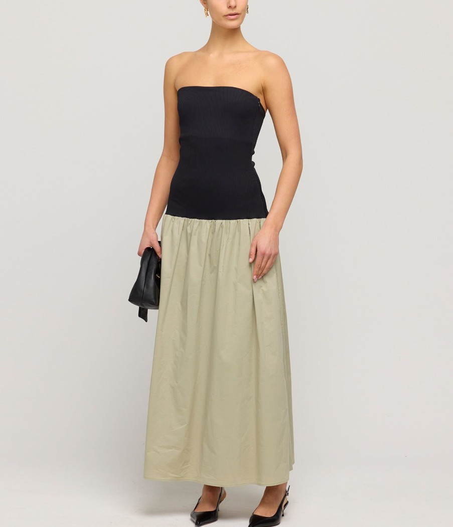 Clothing Anna Quan | Amyra Strapless Dress In Sage