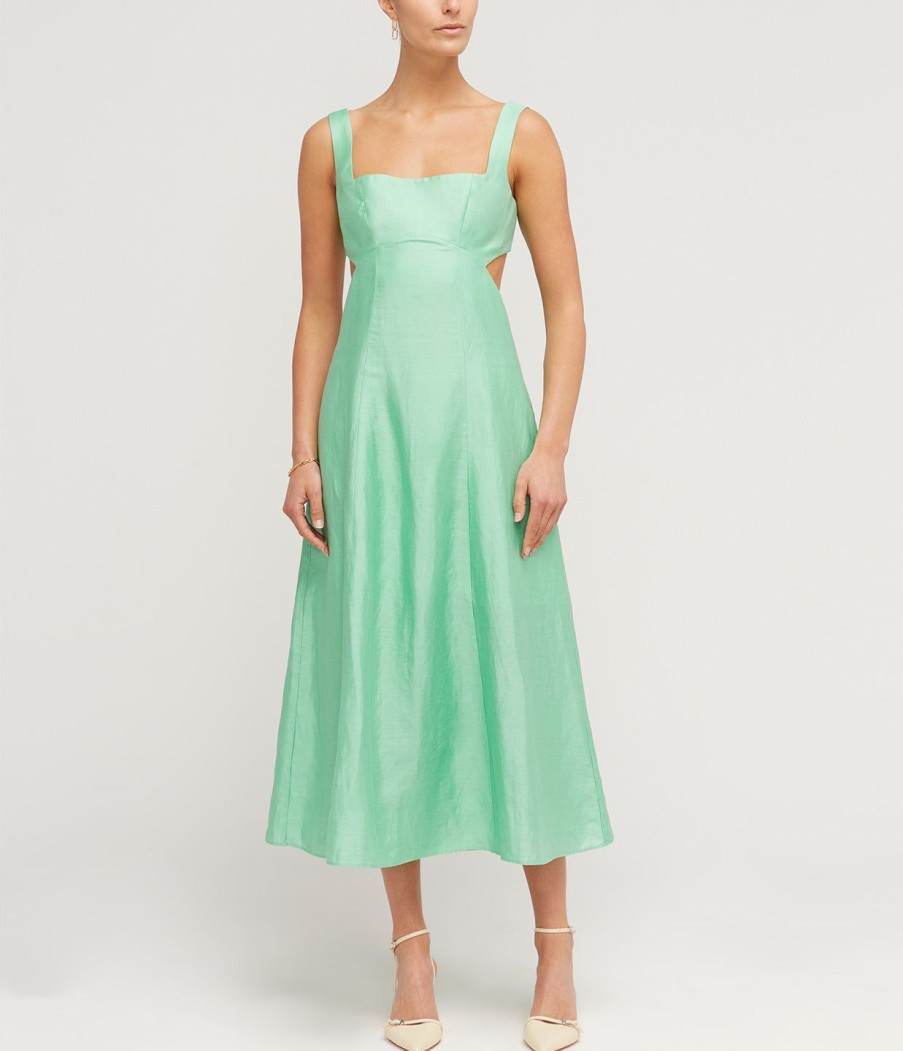 Clothing Acler | Pennant Midi Dress In Mantis Green