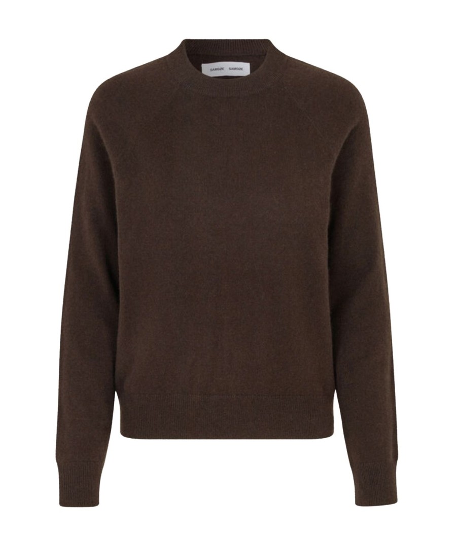 Clothing Samsoe Samsoe | Boston Cashmere Blend Knit In Mole