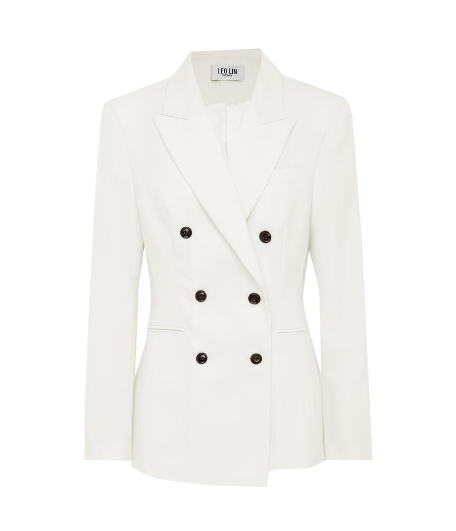 Clothing Leo Lin | Jacqueline Wool Blazer In Snow