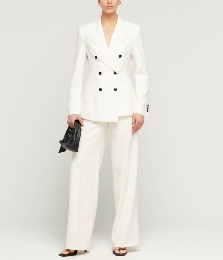 Clothing Leo Lin | Jacqueline Wool Blazer In Snow