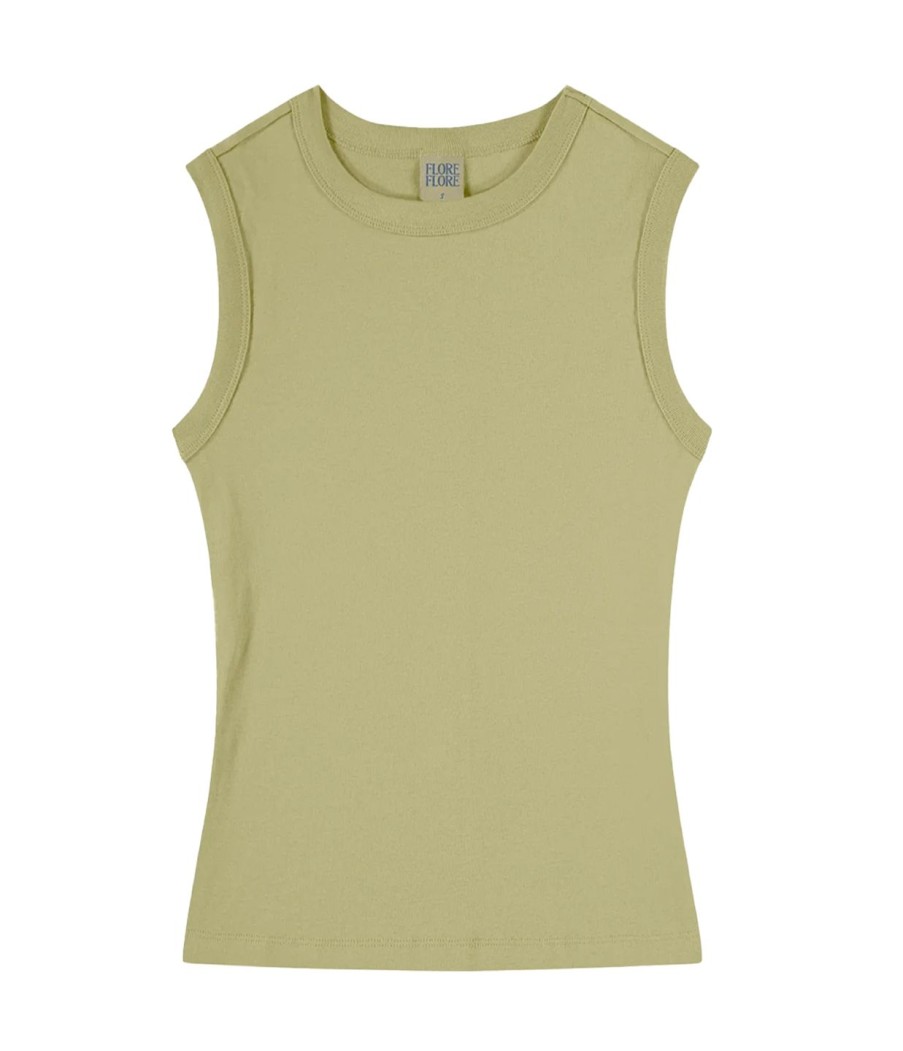 Clothing Flore Flore | Esme High Neck Tank In Khaki