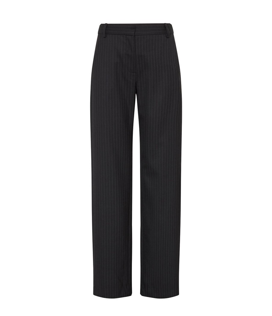 Clothing St Agni | Pinstripe Tailored Trousers In Black