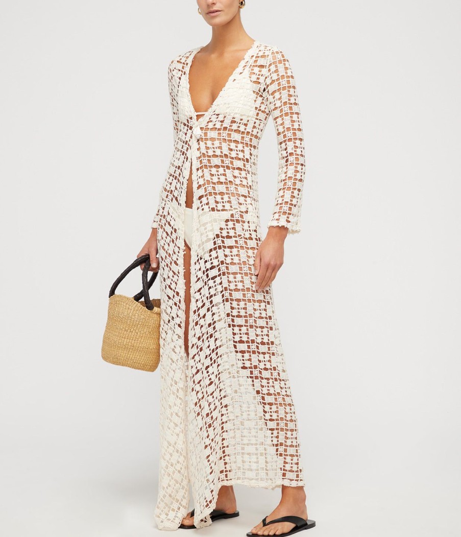 Clothing Sara Cristina | Nera Maxi Crochet Cover Up In Natural Lace