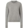 Clothing Samsoe Samsoe | Boston Round Neck Sweater In Grey Melange