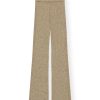 Clothing Ganni | Melange Knit Pants In Brandy Brown