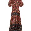 Clothing Rixo | Shireen Dress In Fontainhas Floral Maroon