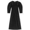 Clothing Ganni | Cotton Poplin Smock Dress In Black