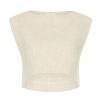 Clothing Posse | Martina Linen Crop Top In Natural