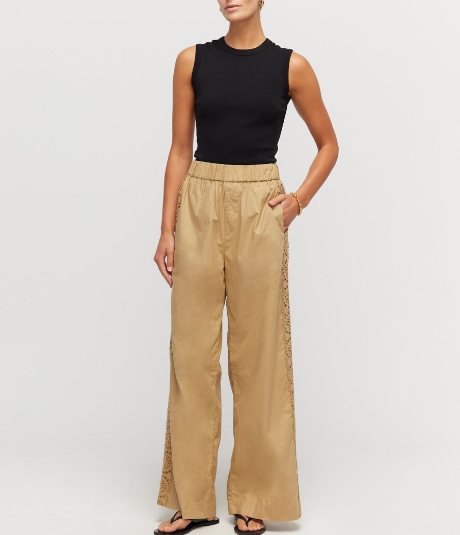 Clothing Sea NY | Maeve Eyelet Track Pants In Chino