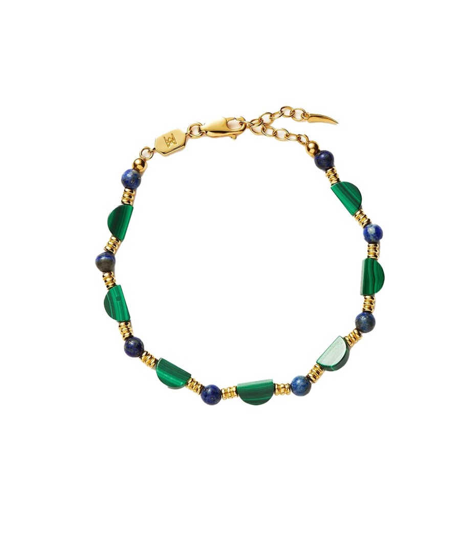 Accessories Missoma | Zenyu Beaded Half Moon Bracelet In Gold And Amazonite