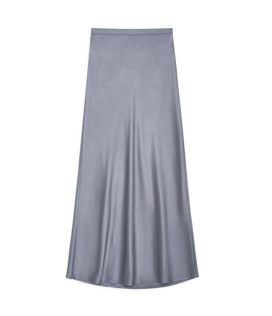 Clothing Anine Bing | Bar Silk Skirt In Grey