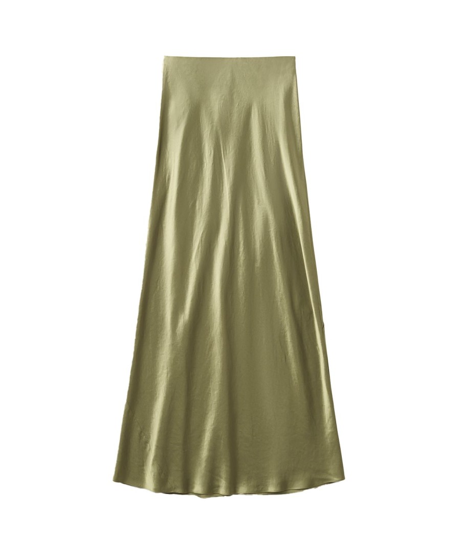 Clothing Vince | Satin Maxi Skirt In Artichoke