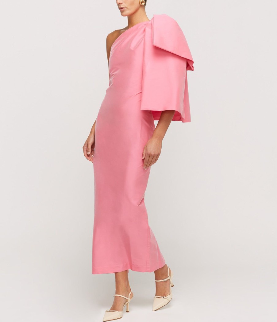 Clothing Bernadette | Josselin Taffeta One Shoulder Maxi Dress In Hot Pink