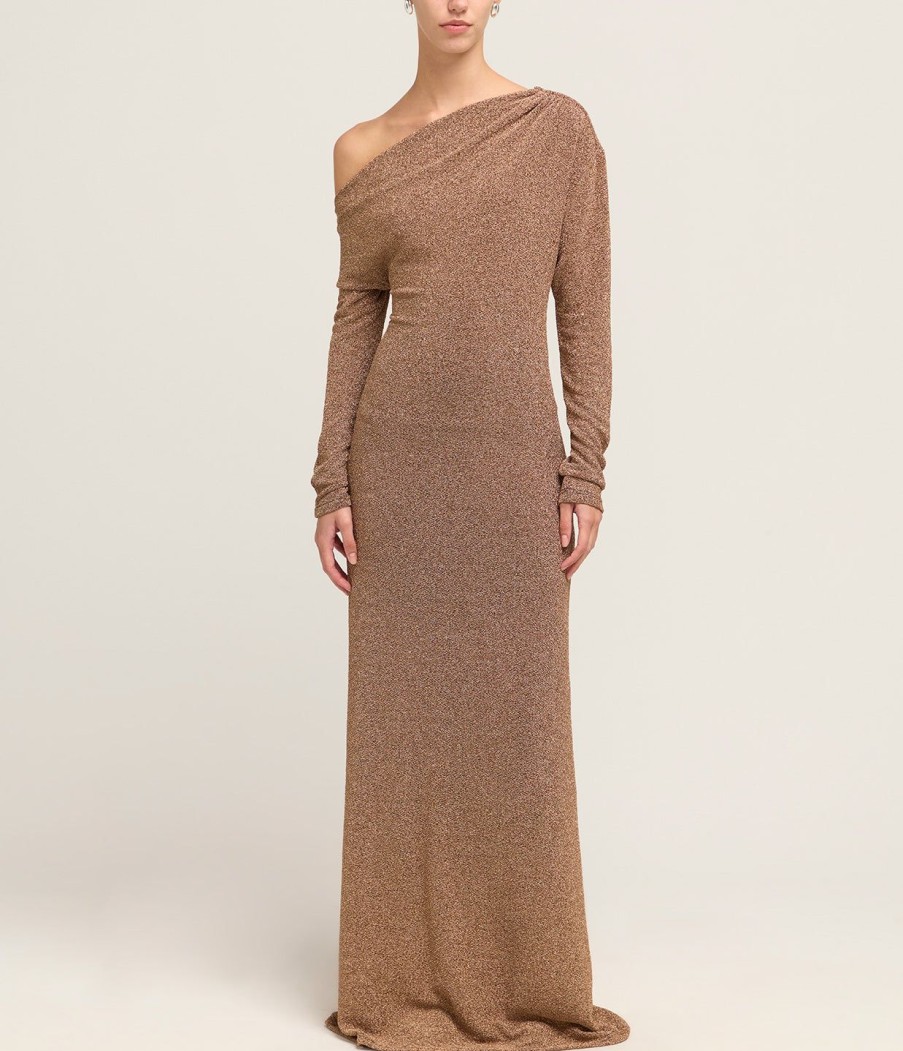 Clothing ESSE Studios | Ardus Twist Dress In Metallic Gold