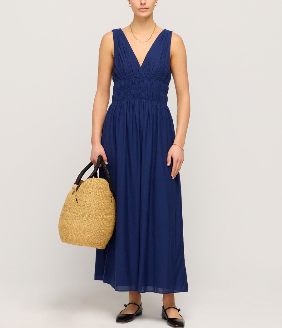 Clothing Posse | Asher V Midi Dress In Sapphire